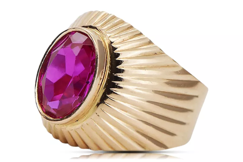 Anneau Bijoux vintage Améthyste Or rose 14 carats vintage d'origine vrc127r